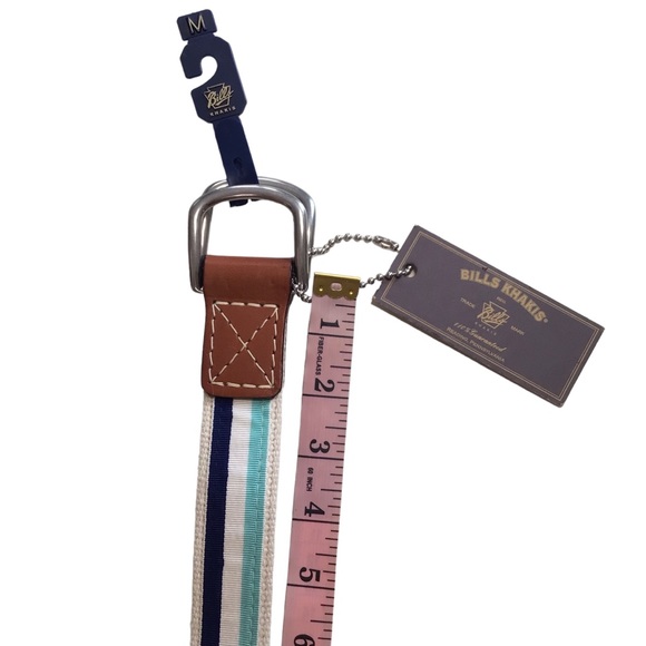 NWT Bills Khakis Stripe Grosgrain Canvas Size Medium - Picture 3 of 5